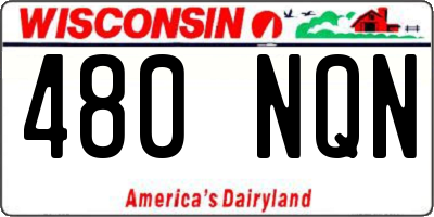 WI license plate 480NQN