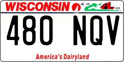 WI license plate 480NQV
