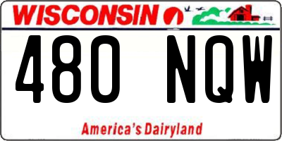 WI license plate 480NQW