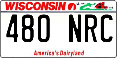 WI license plate 480NRC