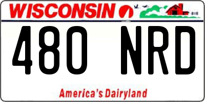 WI license plate 480NRD