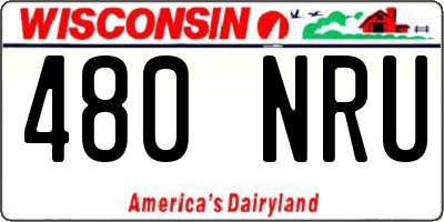 WI license plate 480NRU