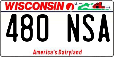 WI license plate 480NSA