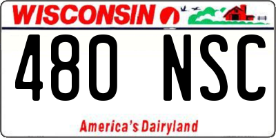 WI license plate 480NSC