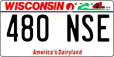 WI license plate 480NSE