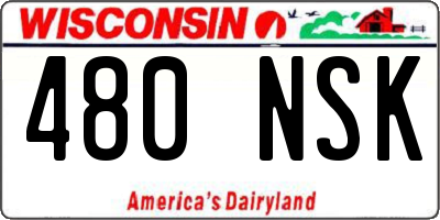 WI license plate 480NSK