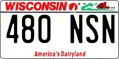 WI license plate 480NSN