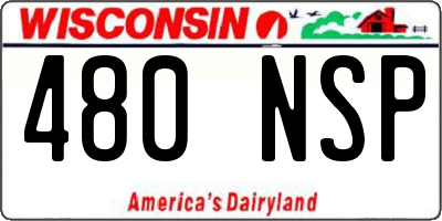 WI license plate 480NSP