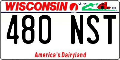 WI license plate 480NST