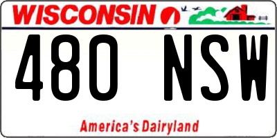 WI license plate 480NSW