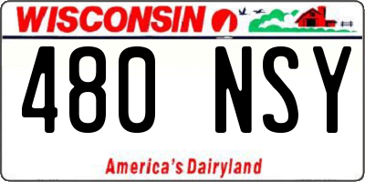 WI license plate 480NSY