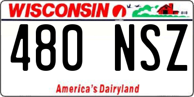 WI license plate 480NSZ