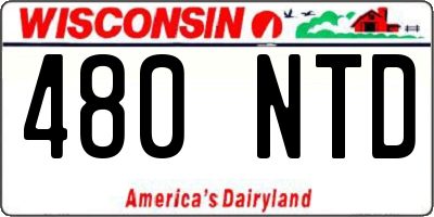WI license plate 480NTD