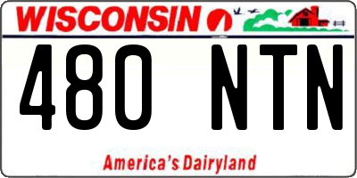 WI license plate 480NTN
