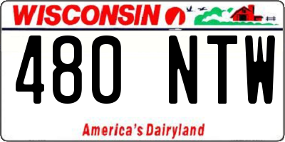WI license plate 480NTW