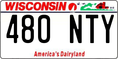 WI license plate 480NTY