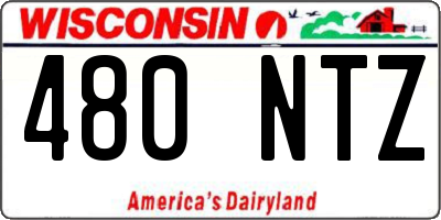WI license plate 480NTZ