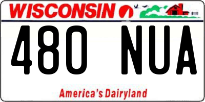 WI license plate 480NUA