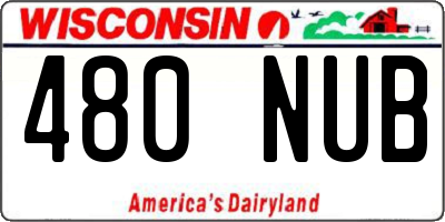 WI license plate 480NUB