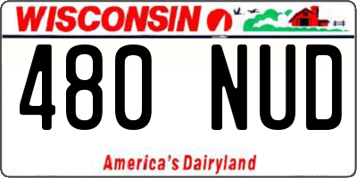 WI license plate 480NUD