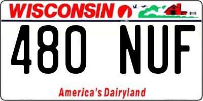WI license plate 480NUF