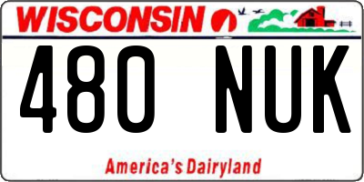 WI license plate 480NUK