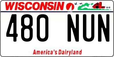 WI license plate 480NUN