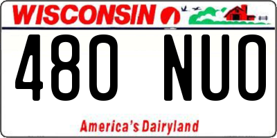 WI license plate 480NUO