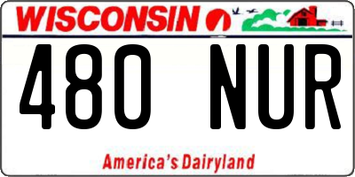 WI license plate 480NUR