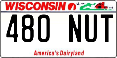 WI license plate 480NUT