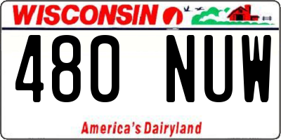 WI license plate 480NUW