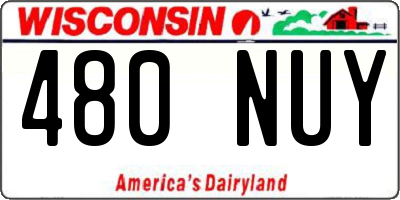 WI license plate 480NUY