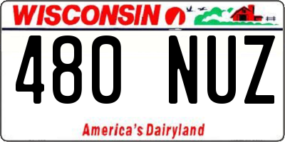 WI license plate 480NUZ