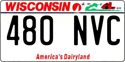 WI license plate 480NVC