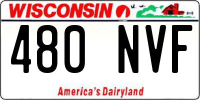 WI license plate 480NVF
