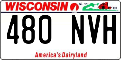 WI license plate 480NVH