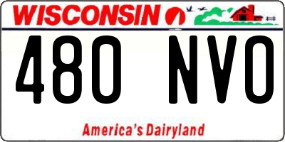 WI license plate 480NVO