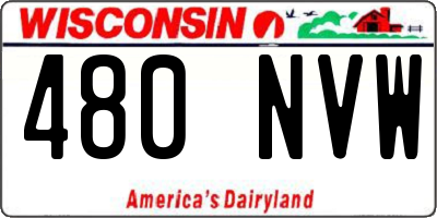 WI license plate 480NVW