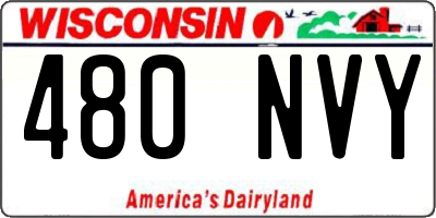 WI license plate 480NVY