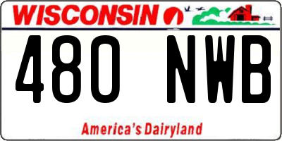 WI license plate 480NWB