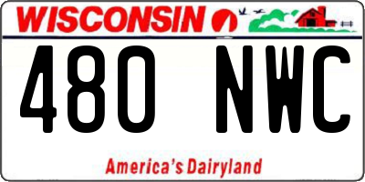 WI license plate 480NWC