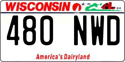WI license plate 480NWD