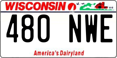WI license plate 480NWE
