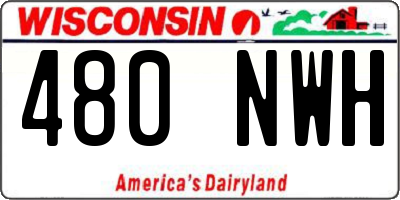 WI license plate 480NWH