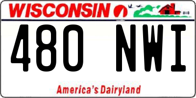 WI license plate 480NWI