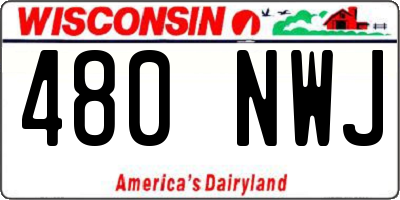 WI license plate 480NWJ