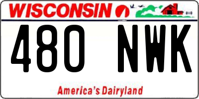 WI license plate 480NWK