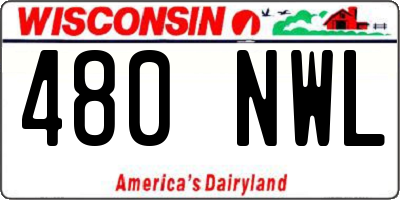 WI license plate 480NWL