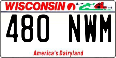 WI license plate 480NWM