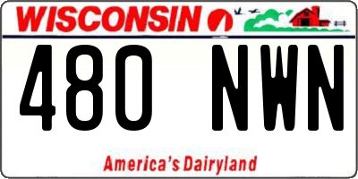 WI license plate 480NWN